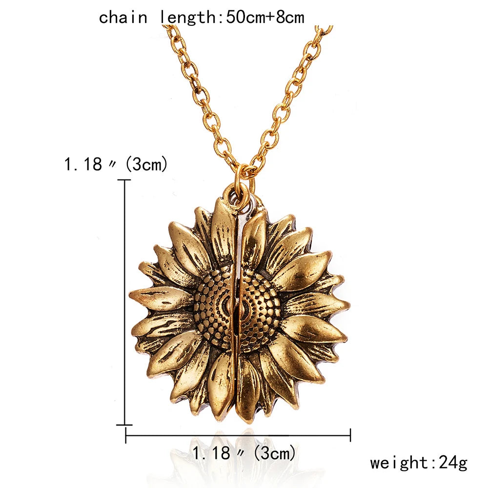 Sunshine Sunflower Pendant Necklace