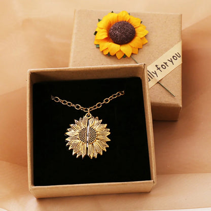 Sunshine Sunflower Pendant Necklace